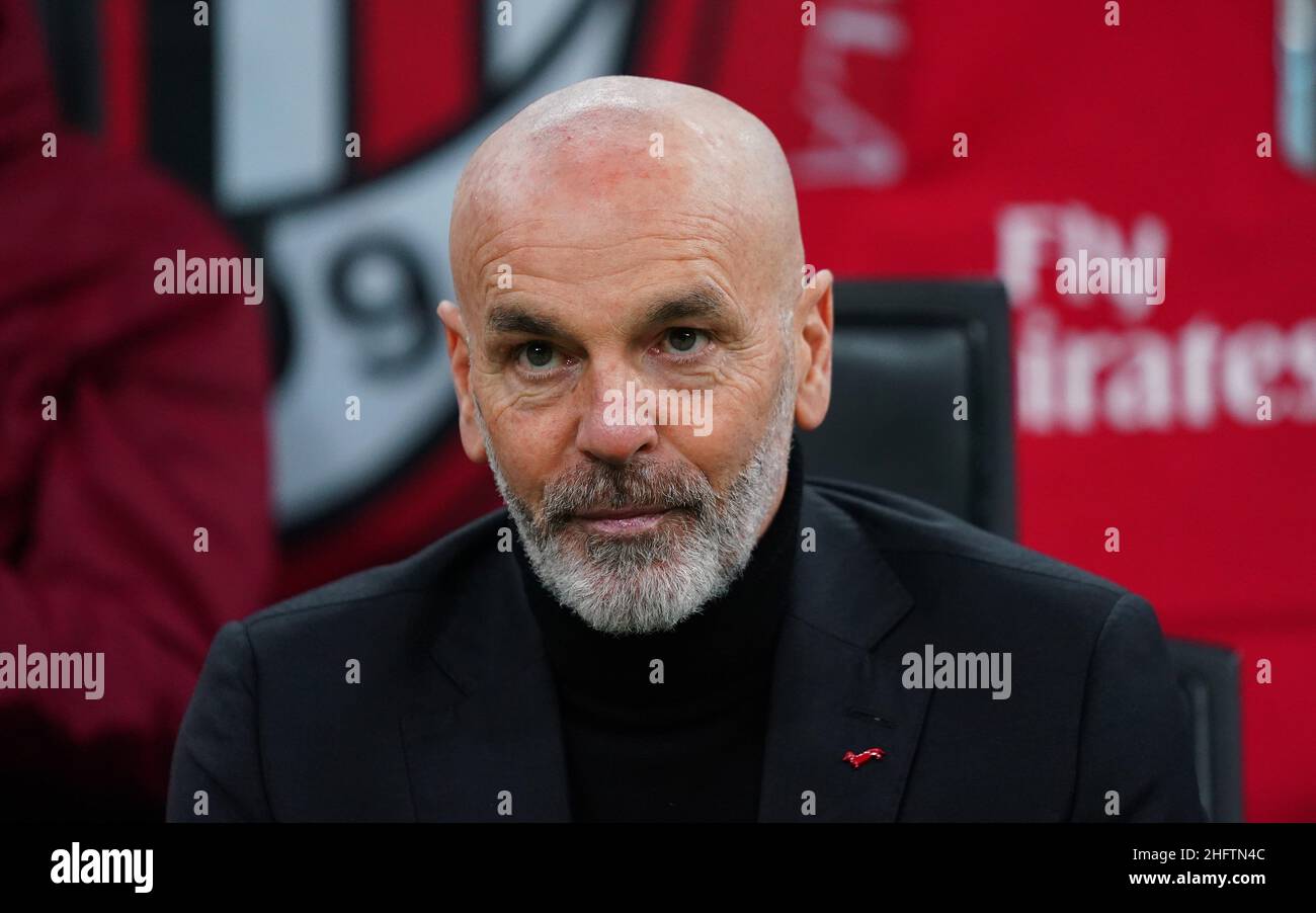 LaPresse - Spada 23 januar , 2020 Mailand ( Italien ) Sport Soccer A.C. Mailand- Stagione 2020-2021 - Serie A Mailand vs Atalanta im Bild: Stefano Pioli Stockfoto