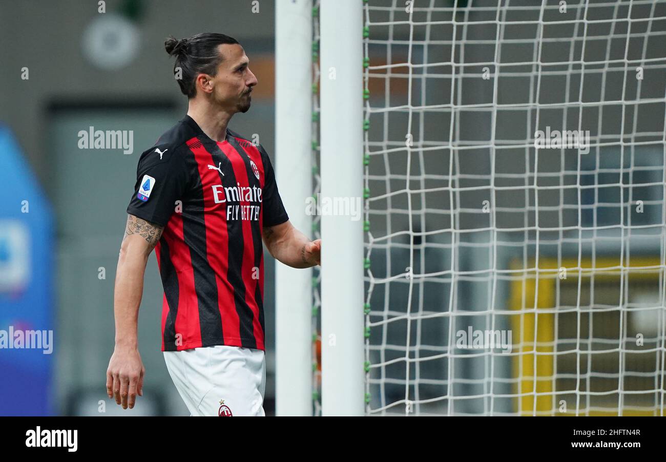 LaPresse - Spada 23 januar , 2020 Mailand ( Italien ) Sport Soccer A.C. Mailand- Stagione 2020-2021 - Serie A Mailand vs Atalanta im Bild: Zlatan Ibrahimovic Stockfoto