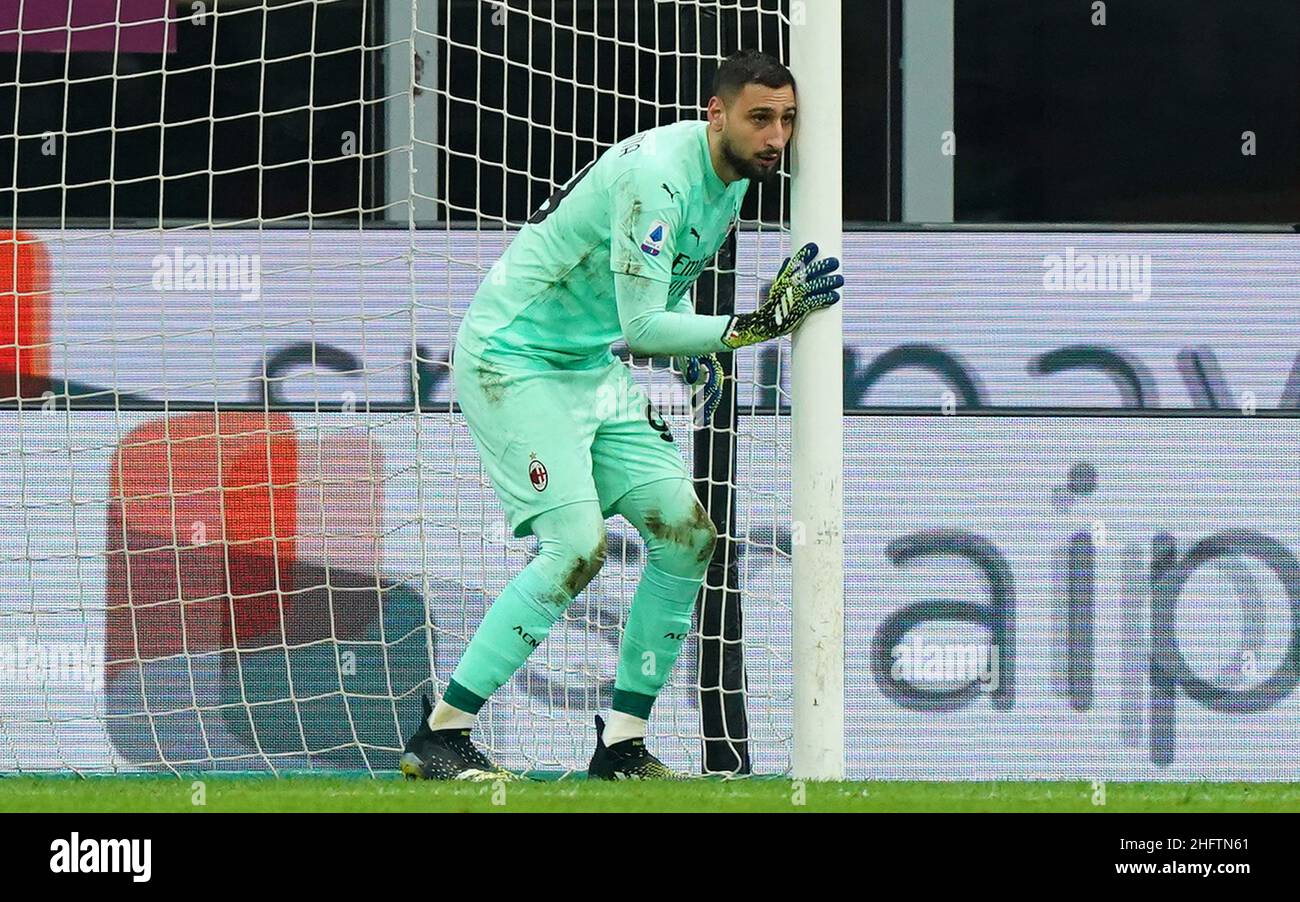 LaPresse - Spada 23 januar , 2020 Mailand ( Italien ) Sport Soccer A.C. Mailand- Stagione 2020-2021 - Serie A Mailand vs Atalanta im Bild: Gianluigi Donnarumma Stockfoto