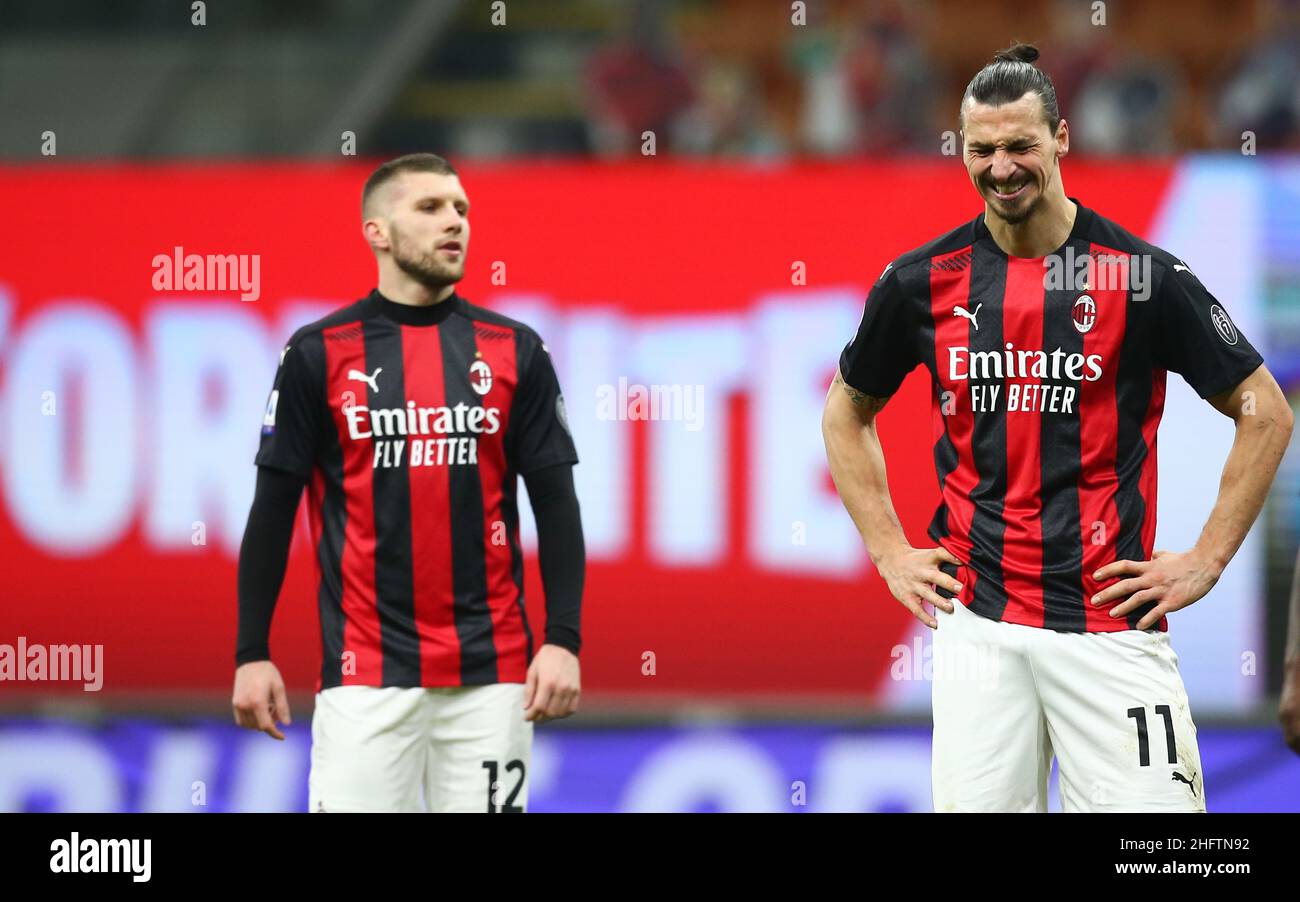 LaPresse - Spada 23 januar , 2020 Mailand ( Italien ) Sport Soccer A.C. Mailand- Stagione 2020-2021 - Serie A Mailand vs Atalanta im Bild: Zlatan Ibrahimovic Stockfoto