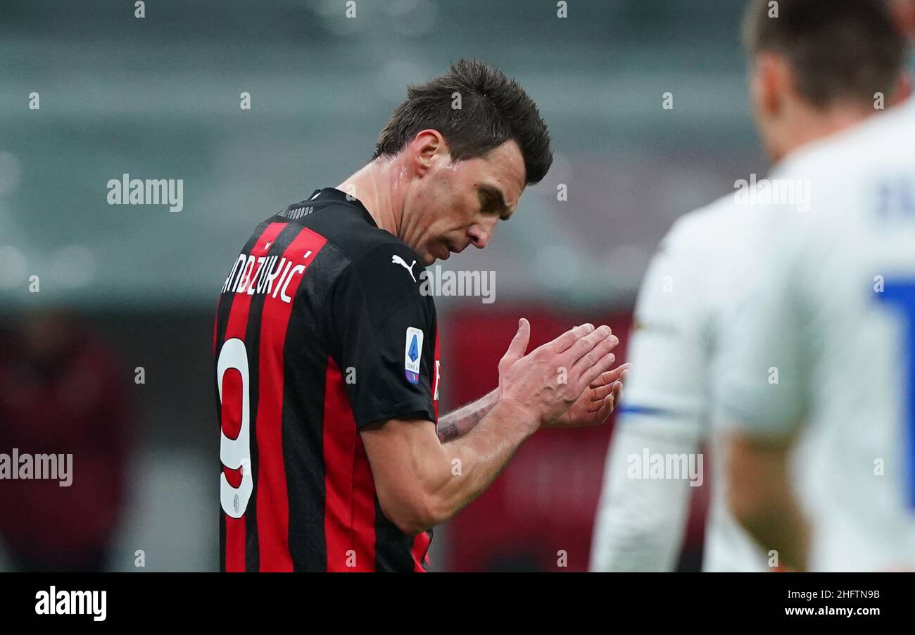 LaPresse - Spada 23 januar , 2020 Mailand ( Italien ) Sport Soccer A.C. Mailand- Stagione 2020-2021 - Serie A Mailand vs Atalanta im Bild: mandzukic Stockfoto