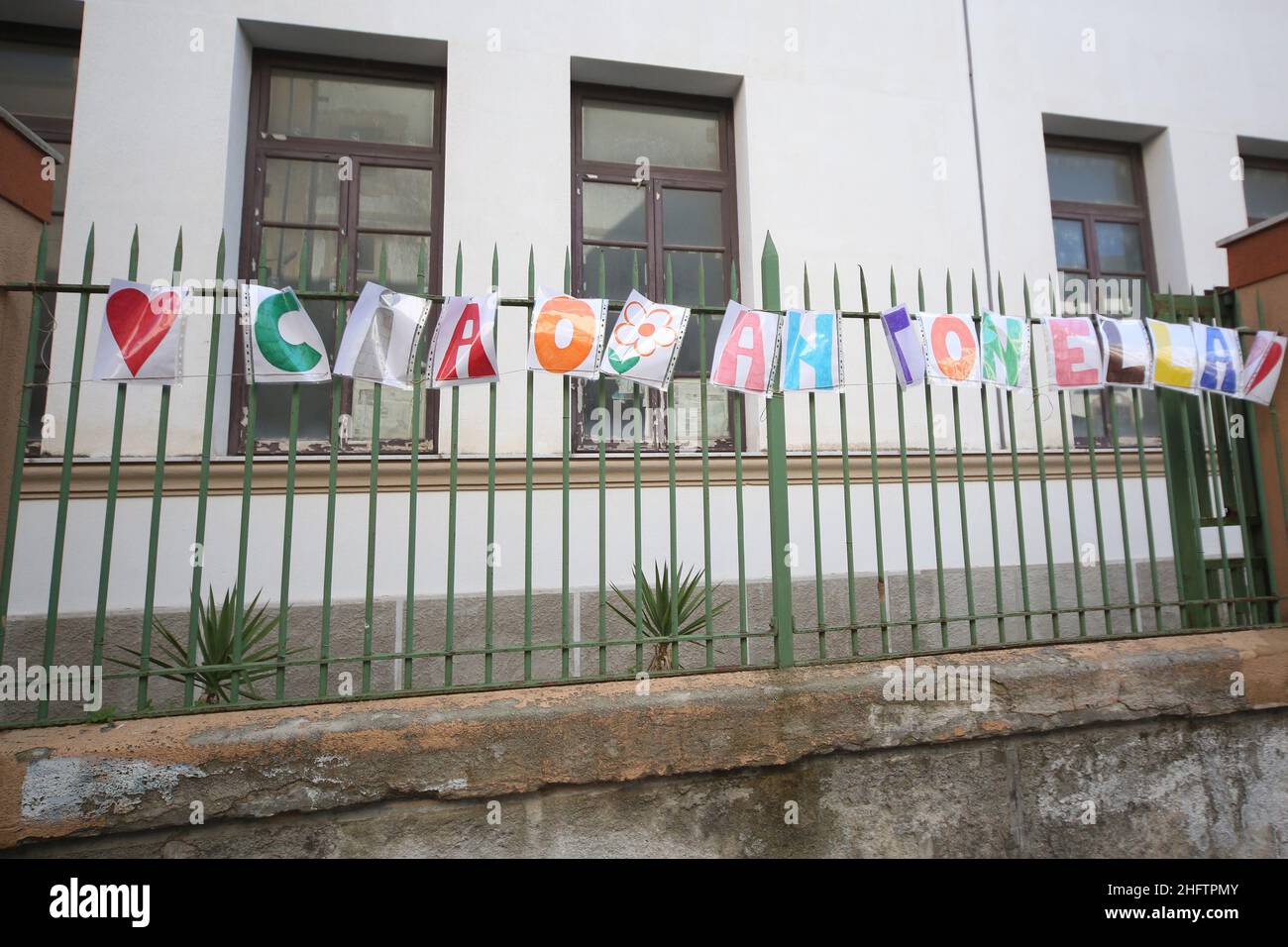 Foto Alberto Lobianco - LaPresse cronaca 26-01-2021 Palermo La tragedia su TikTok, oggi l'ultimo saluto ad Antonella Sicomoro Nella Foto il ricordo della città Foto Alberto Lobianco - LaPresse News 26-januar -2021 Palermo - Italien TikTok - Beerdigung von Antonella Sicomoro in der pic Erinnerung an die Stadt Stockfoto