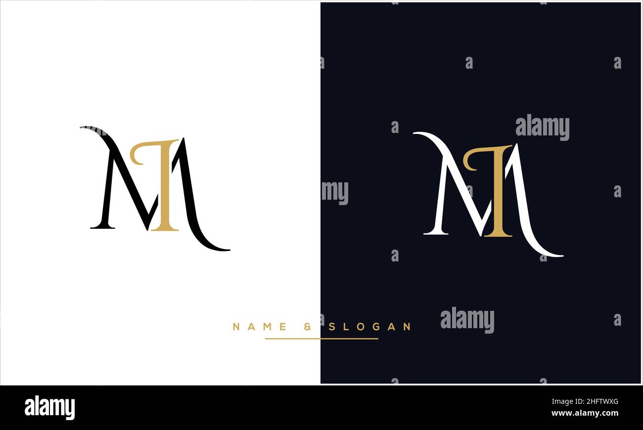 MI, im Abstract Letters Logo-Monogramm Stock Vektor