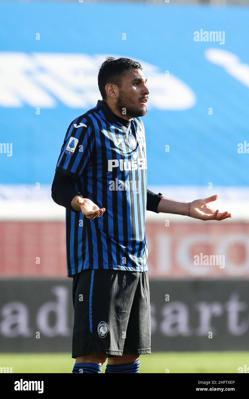 Stefano Nicoli/LaPresse 31-01-2021 Sport Soccer Atalanta vs Lazio Serie A Tim 2020/2021 Gewiss Stadium im Bild José Luis Palomino reagiert Stockfoto