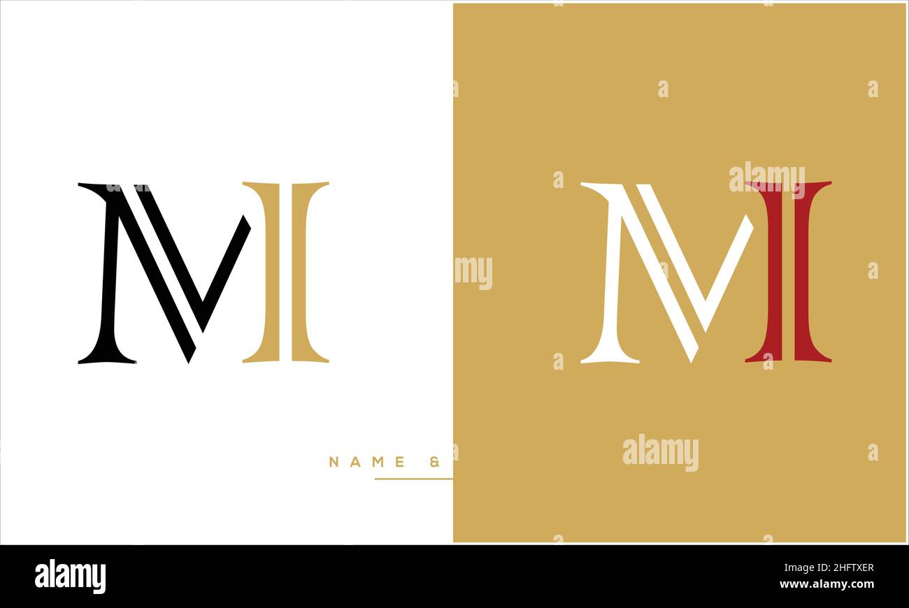 MI, im Abstract Letters Logo-Monogramm Stock Vektor
