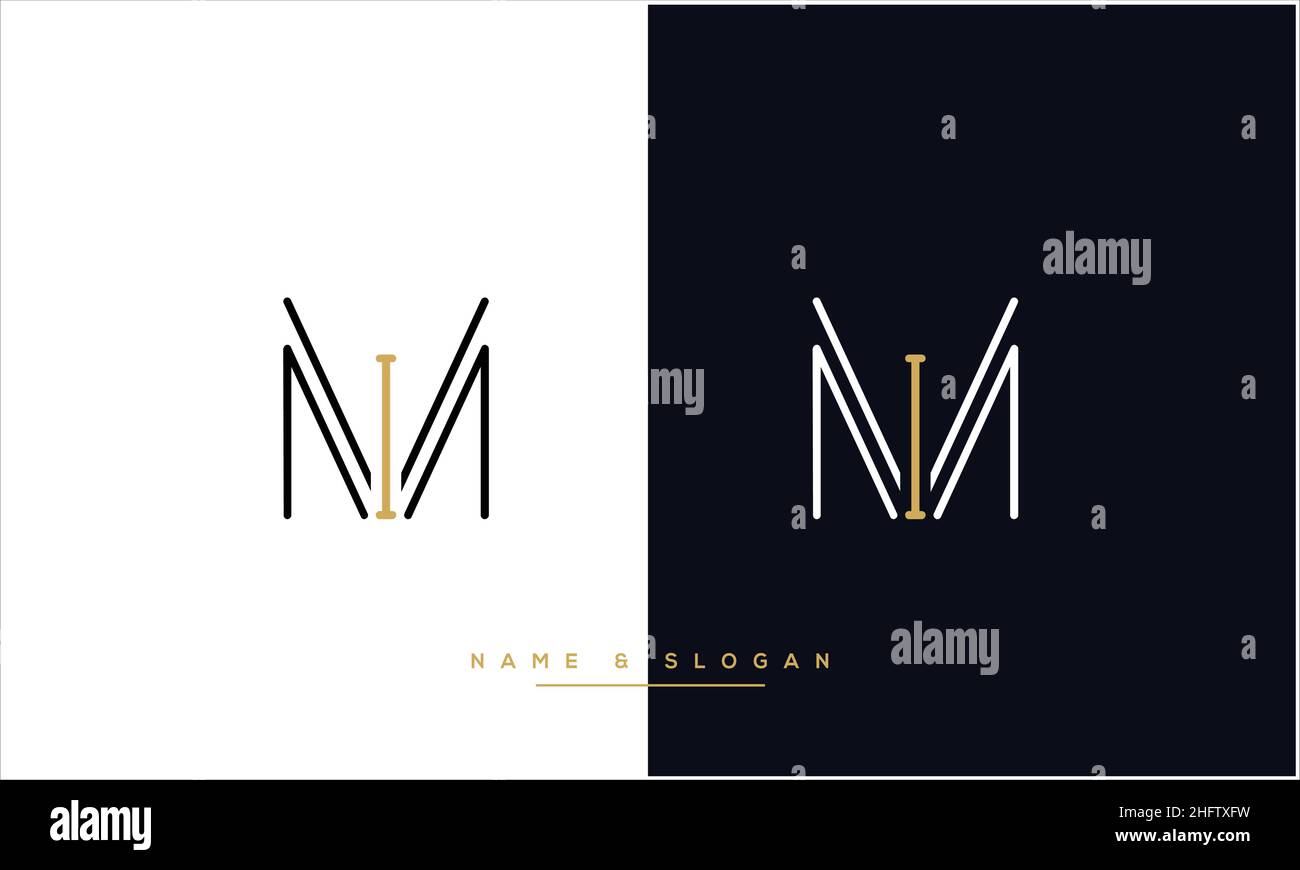 MI, im Abstract Letters Logo-Monogramm Stock Vektor