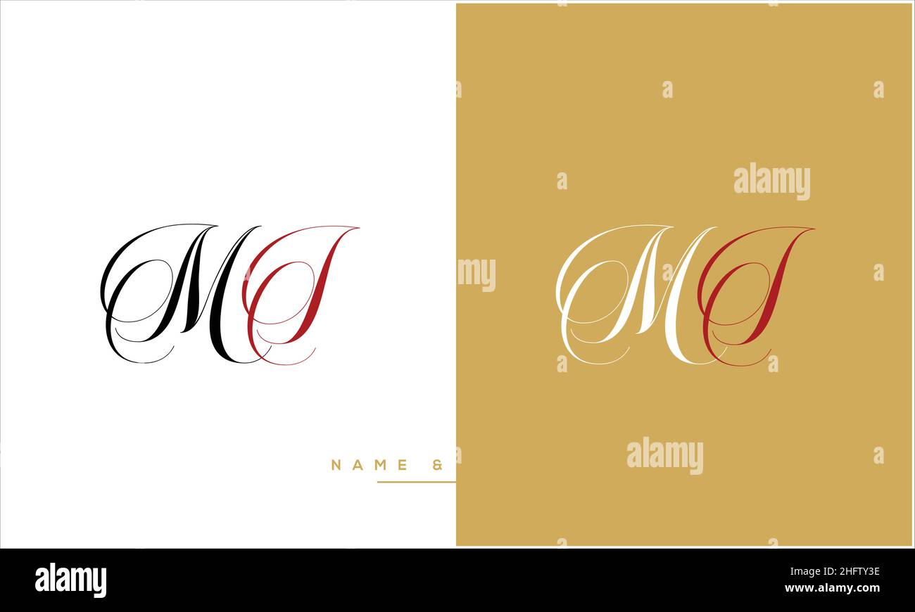 MJ, JM Abstract Letters Logo-Monogramm Stock Vektor