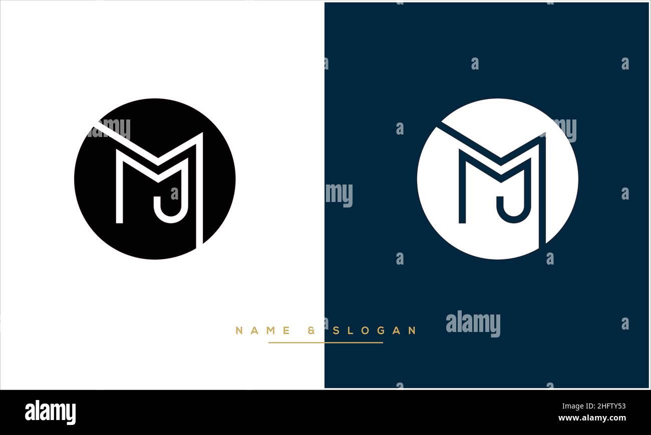 MJ, JM Abstract Letters Logo-Monogramm Stock Vektor