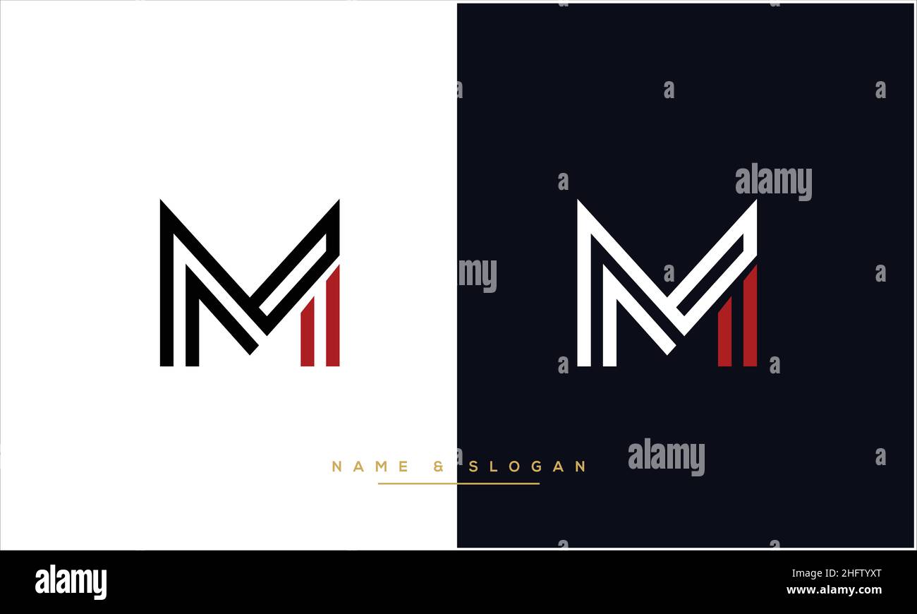 MI, im Abstract Letters Logo-Monogramm Stock Vektor