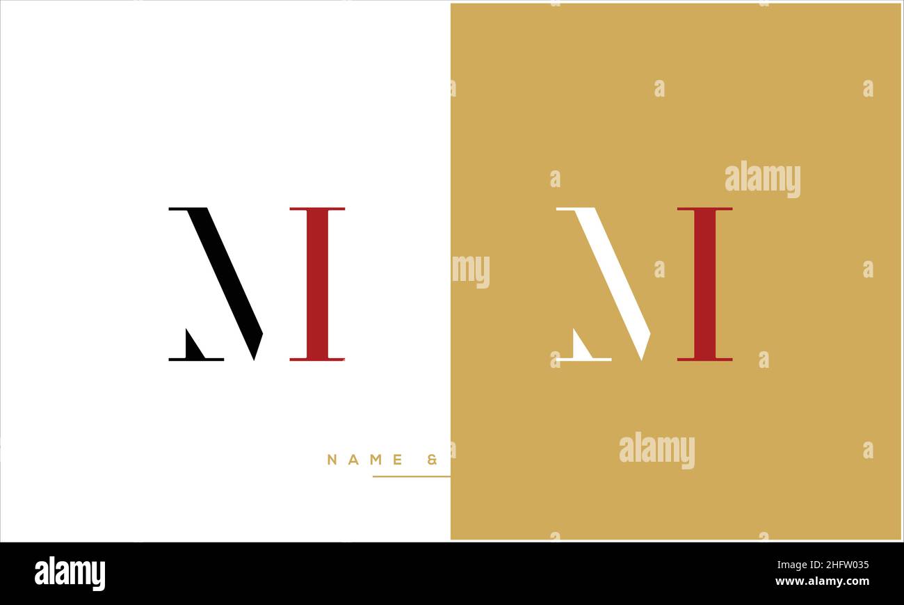 MI, im Abstract Letters Logo-Monogramm Stock Vektor