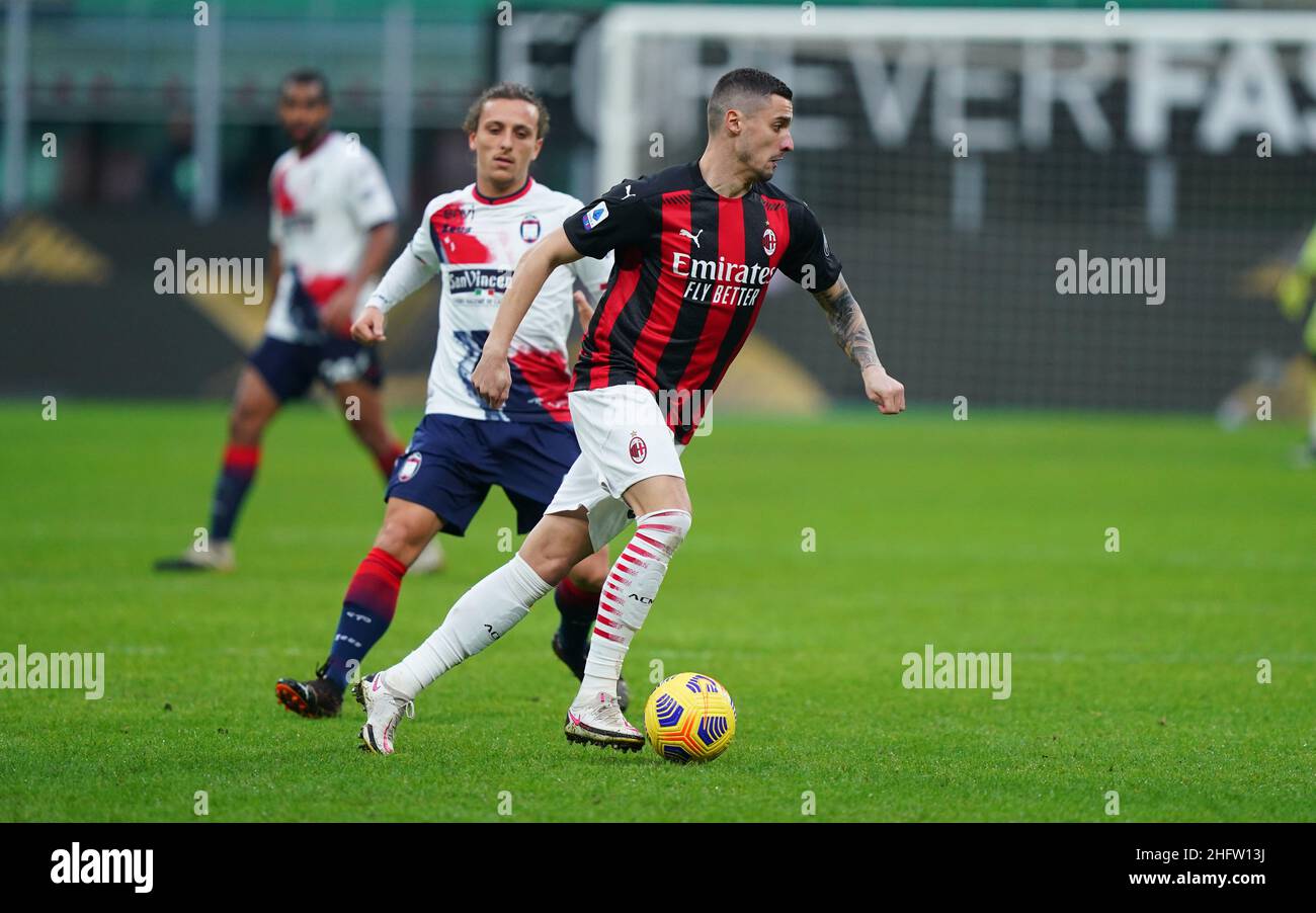 LaPresse - Spada 07 Februar , 2021 Mailand ( Italien ) Sport Soccer A.C. Mailand- Stagione 2020-2021 - Serie A Mailand vs Crotone im Bild:Rade Krunic Stockfoto