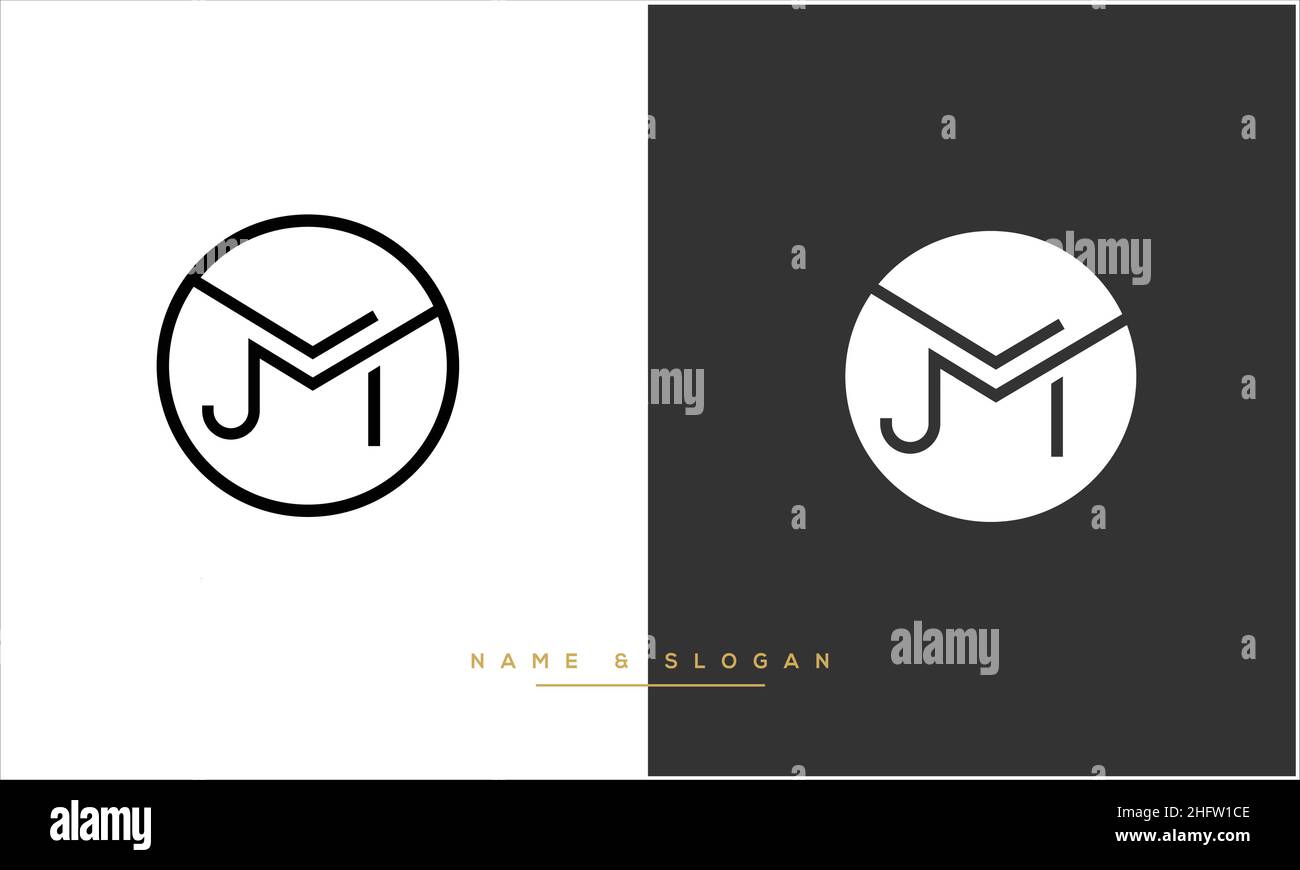 MJ, JM Abstract Letters Logo-Monogramm Stock Vektor
