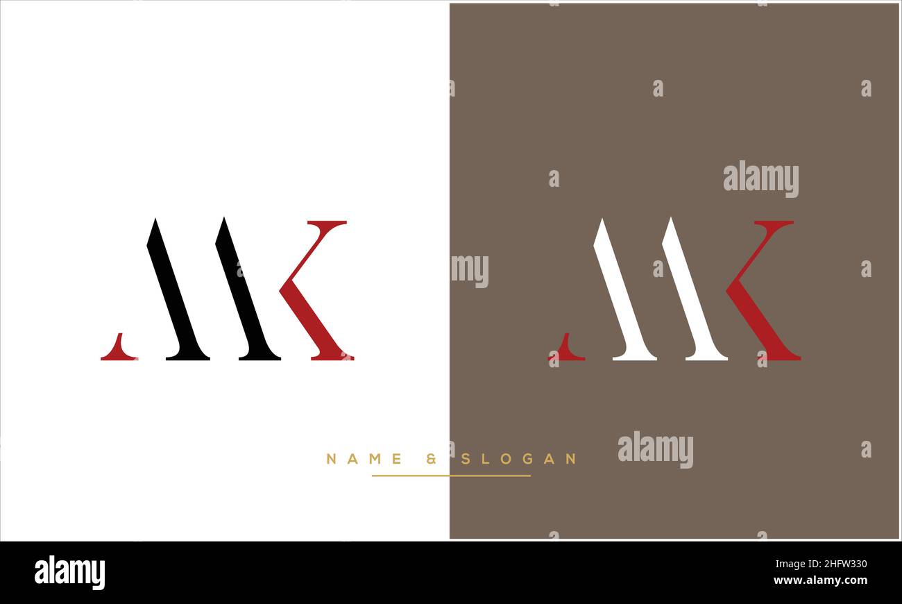 MK, KM abstrakte Buchstaben Logo-Monogramm Stock Vektor