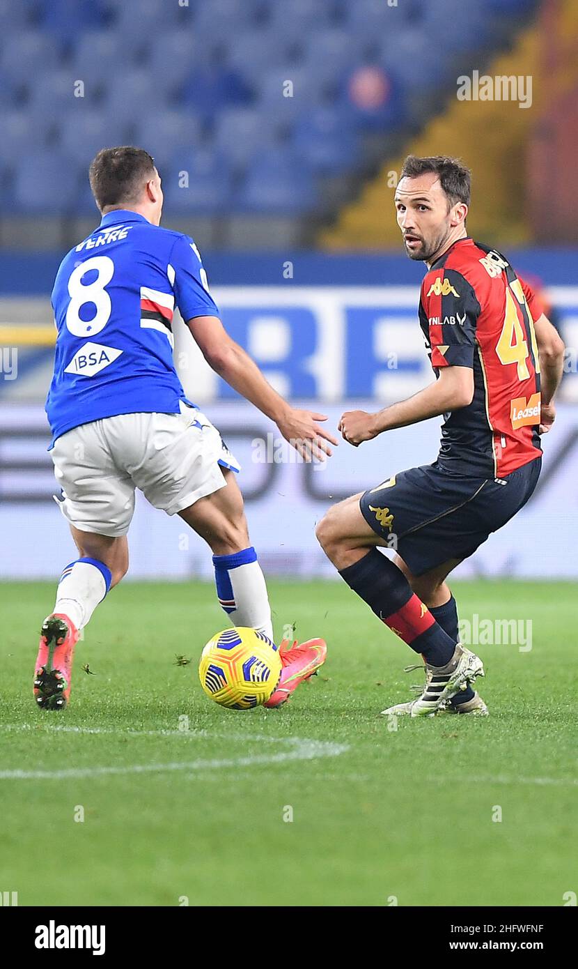 LaPresse - Tano Pecoraro 03 März 2021 Stadt Genua - (Italien) Sport Soccer Genua vs Sampdoria Italienische Fußballmeisterschaft Liga A Tim 2020/2021 - 'Luigi Ferraris' Stadion im Bild: Badelj mailand Stockfoto