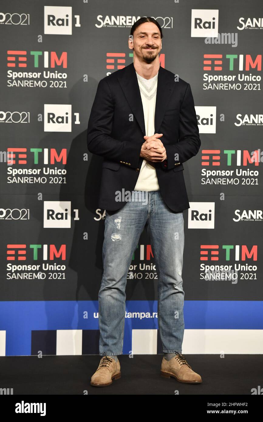 LaPresse/Matteo Rasero 05-03-2021 Sanremo - Italien Entertainment Sanremo 2021, Fotocall Zlatan Ibrahimovic auf dem Bild: Zlatan Ibrahimovic Stockfoto