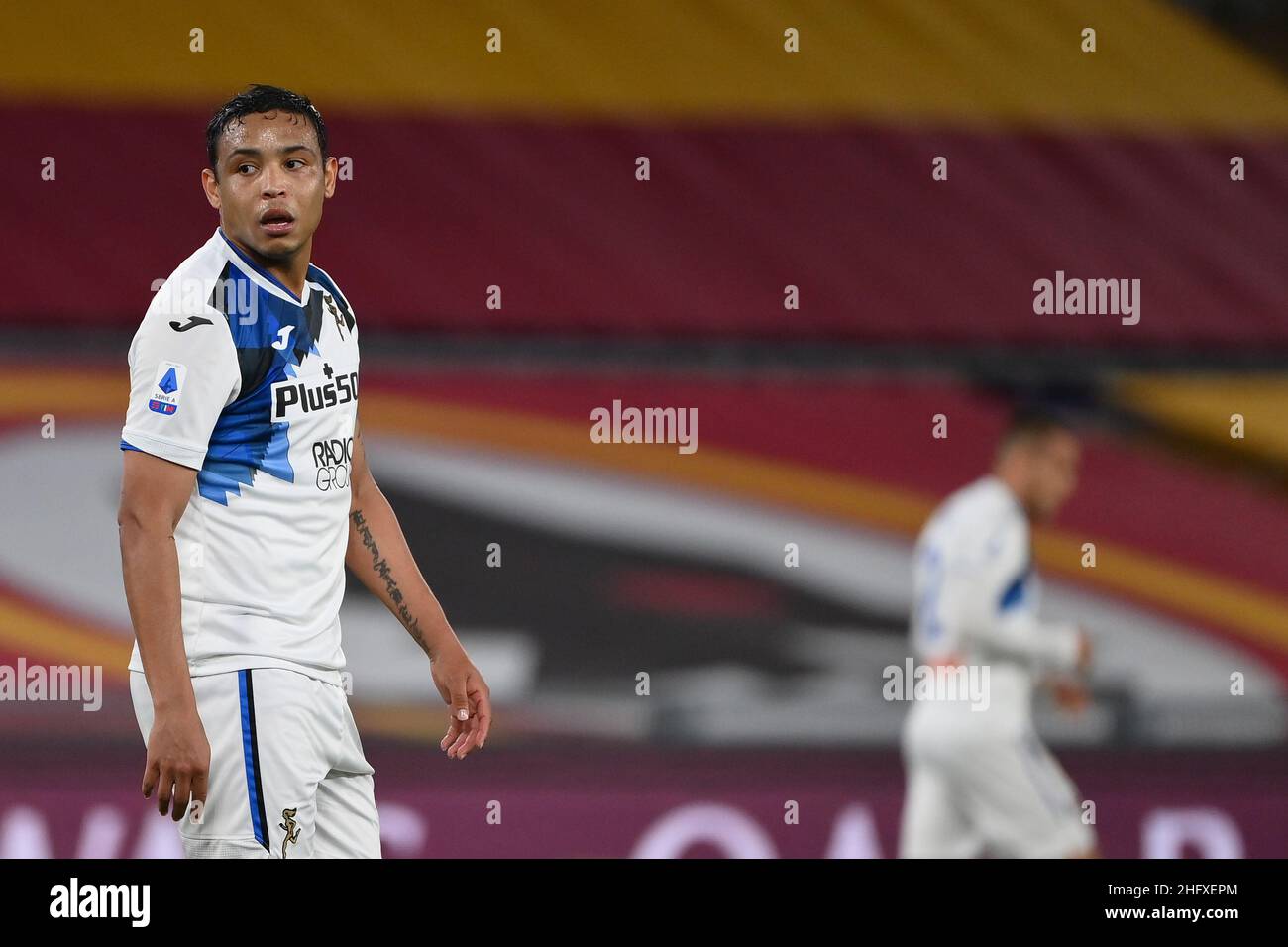 Foto Alfredo Falcone - LaPresse 22/04/2021 Roma ( Italia) Sport Calcio Roma - Atalanta Campionato di Calcio Serie A Tim 2020 2021 - Stadio Olimpico di Roma Nella foto:luis muriel Foto Alfredo Falcone - LaPresse 22/04/2021 Roma (Italien) Sport Soccer Roma - Atalanta Italienische Fußball-Meisterschaft Liga A Tim 2020 2021 - Olimpico-Stadion von Roma im Bild::luis muriel Stockfoto