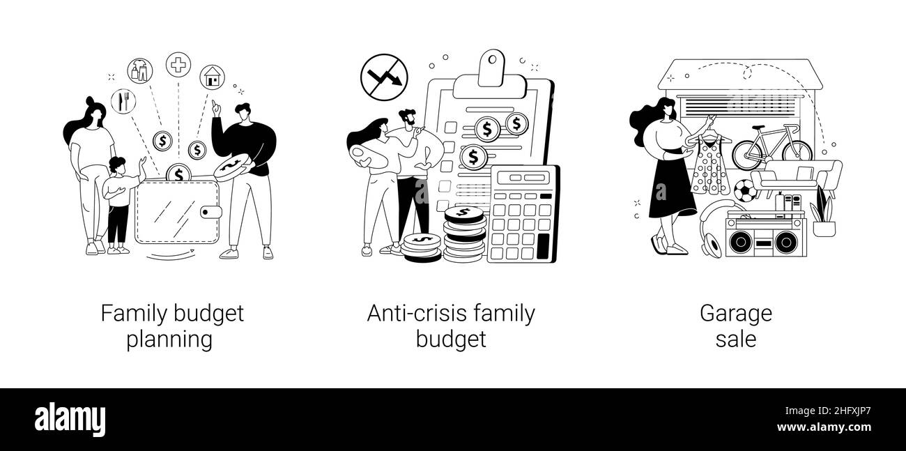 Familieneinkommen abstrakte Konzept Vektor-Illustrationen. Stock Vektor