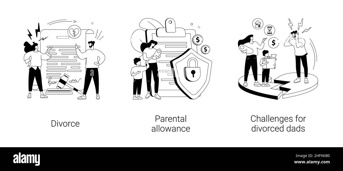 Familienaufschlüsselung abstrakte Konzept Vektor Illustrationen. Stock Vektor