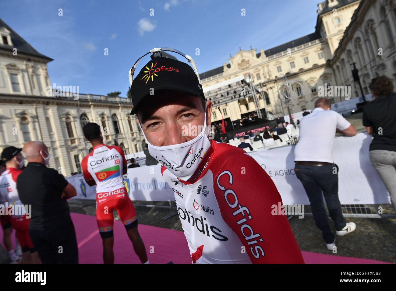 Gian Mattia D'Alberto/LaPresse 06. Mai 2021 Turin (Italien) Sport Cycling Giro d'Italia 2021 - Ausgabe 104th - Teampräsentation auf Schloss Valentino im Bild: Elia Viviani Stockfoto
