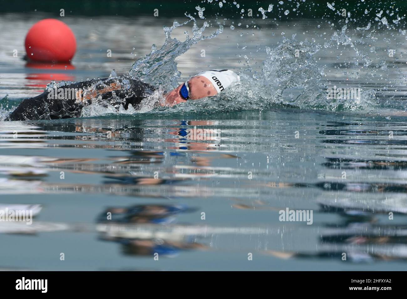 Alfredo Falcone - LaPresse 12. Mai 2021 Budapest, Ungarn Sport 35th Ausgabe der Schwimmeuropameisterschaften. Freiwasser Schwimmen 5 km Frauen im Bild: Sharon Van Rouwendaal (NED) Stockfoto