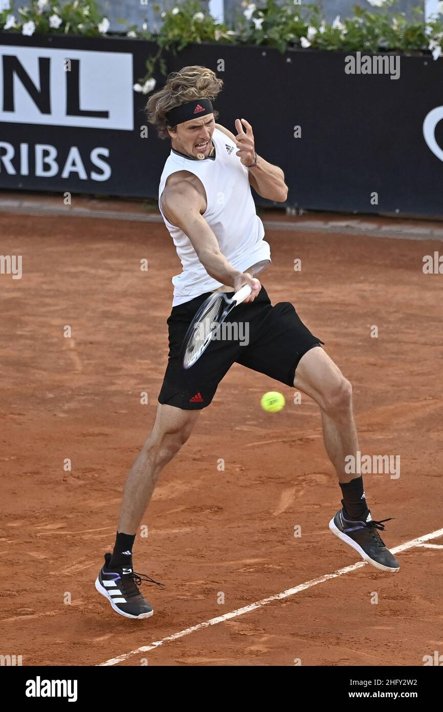 Fabrizio Corradetti - LaPresse 13/05/2021 Roma (Italien) Sport Tennis 3nd Runde Alexander Zverev (GER) gegen Kei Nishikori (JPN) Internazionali BNL d'Italia 2021 im Bild: Alexander Zverev Stockfoto