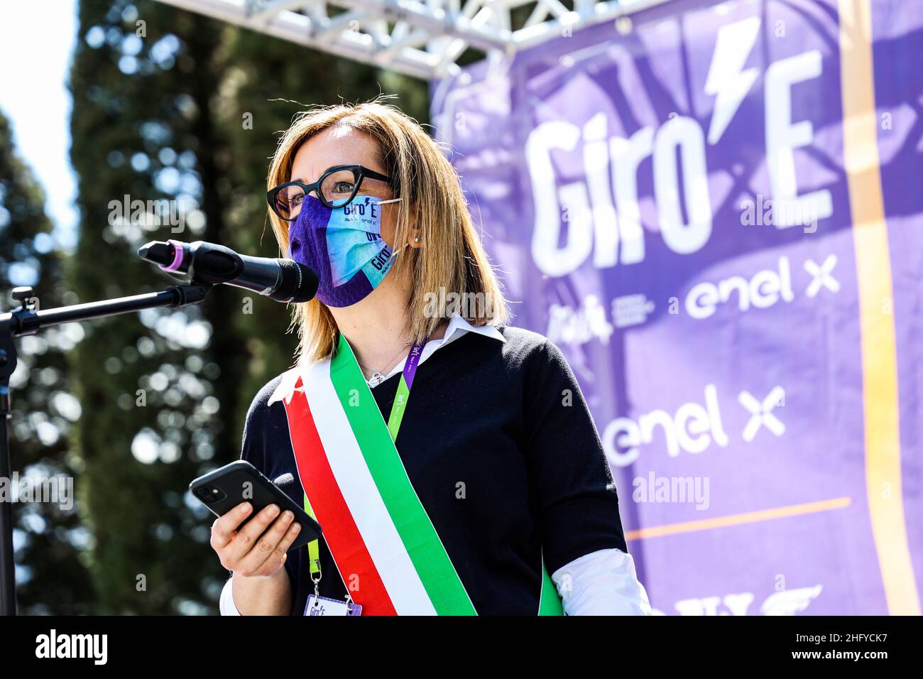 Foto LaPresse/Alessandro Garofalo 20 maggio 2021 Sport Cicismo Giro d'Italia 2021 – Giro E Nella foto: Tappa 12 da Pontassieve a Bagno di Romagna Foto LaPresse/Alessandro Garofalo 20. Mai 2021 Sport Cycling Giro d'Italia 2021 – Giro E im Bild: Etappe 12 von Pontassieve nach Bagno di Romagna Stockfoto