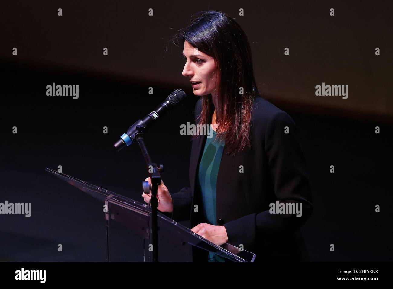 Cecilia Fabiano/ LaPresse Mai 25 , 2021 Roma (Italien) News : Rome Smart City , Konferenz im Auditorium Music Park im Pic : Virgina Raggi Stockfoto