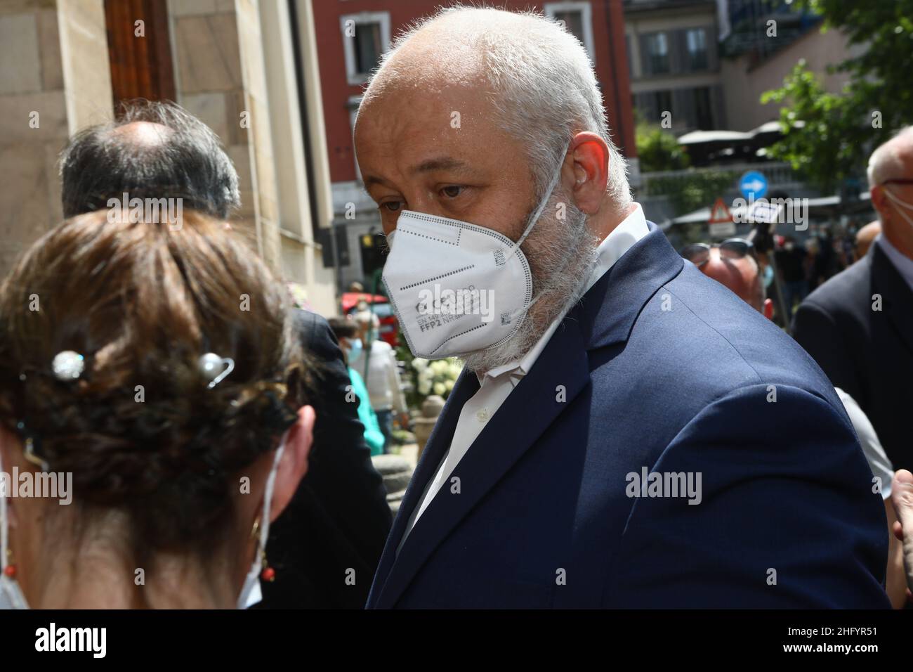 Foto Mairo Cinquetti - LaPresse 29 05 2021 Milano cronaca A Milano l'ultimo saluto a Carla Fracci nella chiesa di San Marco Nella Foto : Figlio di Carla Fracci Francesco Menegatti Foto Mairo Cinquetti - LaPresse 29. Mai 2021 Mailand - Italien Nachrichten Beerdigung von Carla Fracci in San Marco Churc in Mailand im Bild: Francesco Menegatti Stockfoto