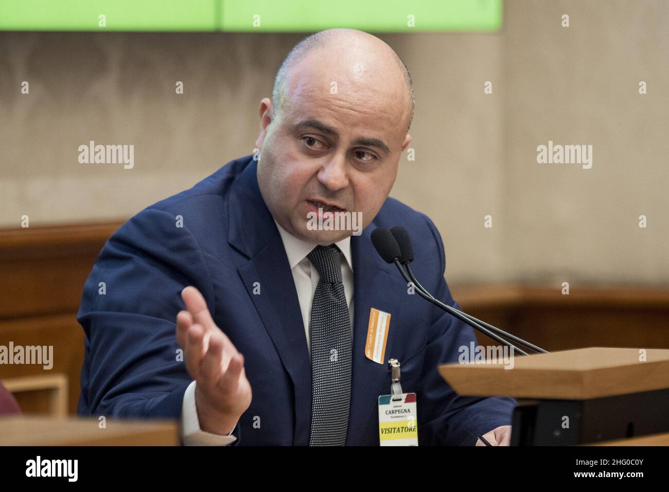 Roberto Monaldo / LaPresse 20-07-2021 Rom (Italien) Politik die 5-Sterne-Bewegung stellt das neue Wahlsystem für direkte Demokratie im Bild vor Giovanni Di Sotto (ceo SkyVote) Stockfoto