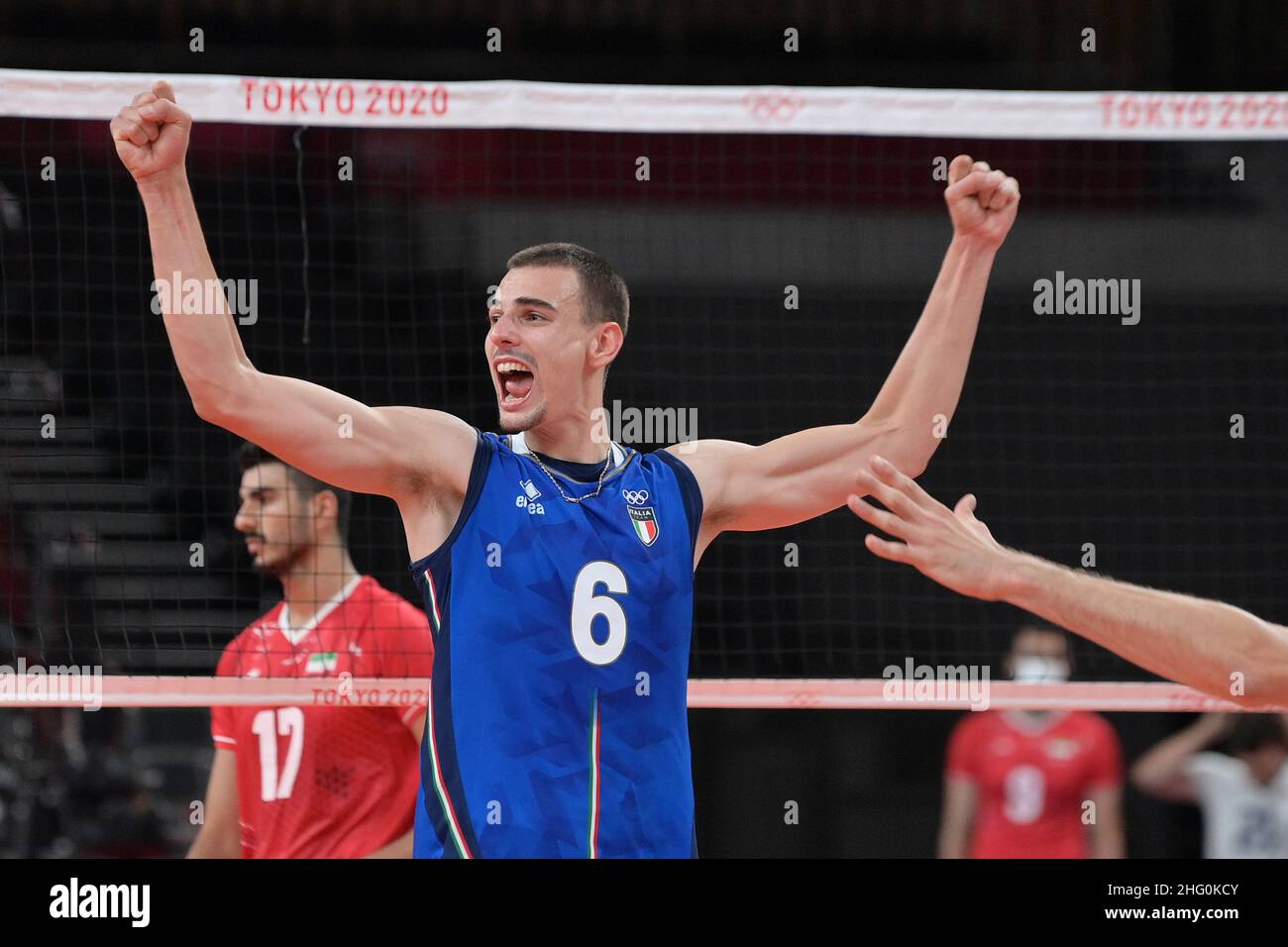 Alfredo Falcone - LaPresse 30/07/2021 Tokyo (Japan) Sport die Spiele der XXXII Tokyo 2020 Olympics Männer Volleyball Italien gegen Islamische Re. Des Iran im Bild:Simone Giannelli Stockfoto