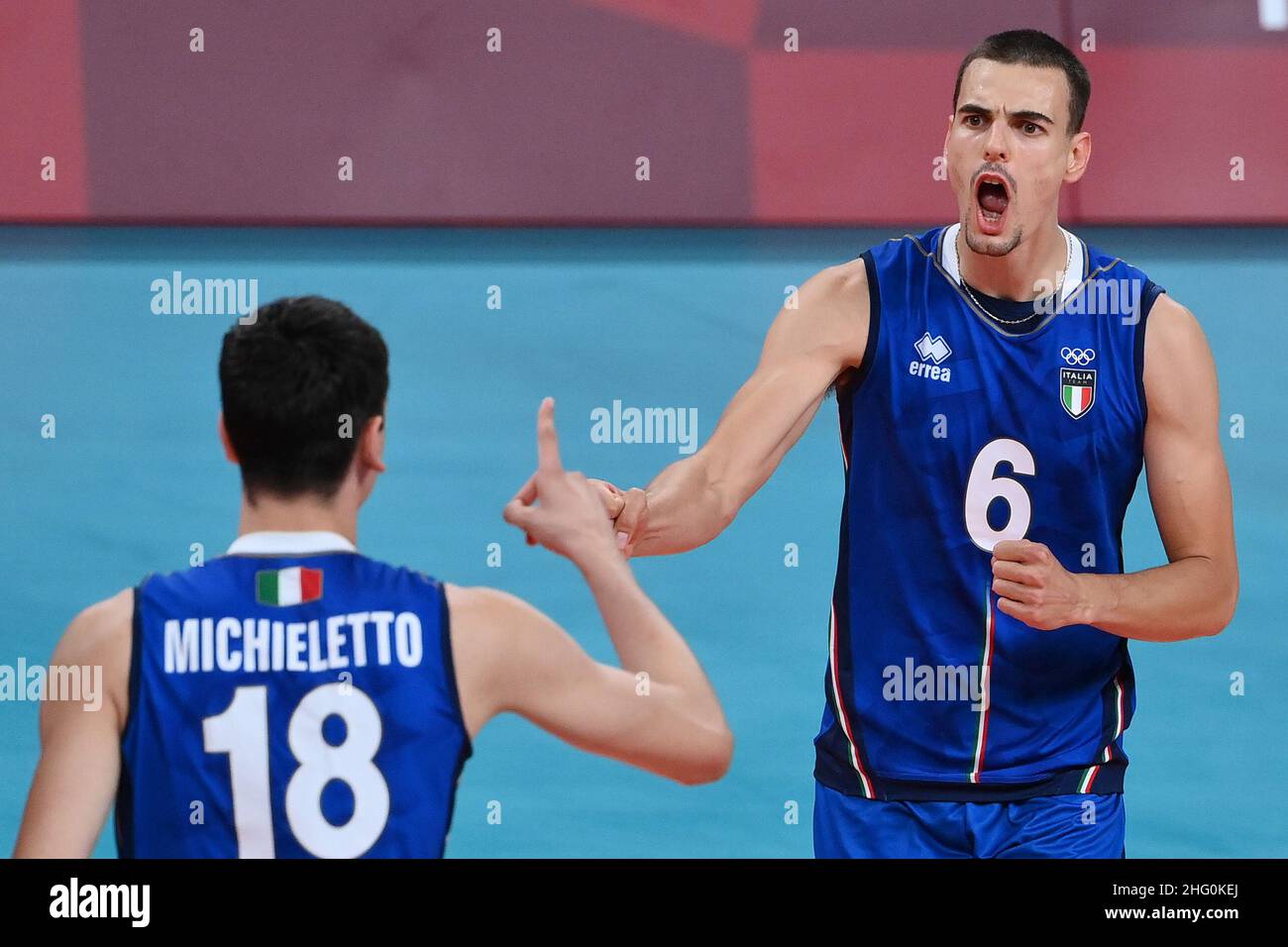 Alfredo Falcone - LaPresse 30/07/2021 Tokyo (Japan) Sport die Spiele der XXXII Tokyo 2020 Olympics Männer Volleyball Italien gegen Islamische Re. Des Iran im Bild:Simone Giannelli Stockfoto