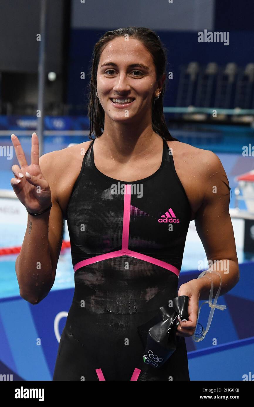 Gian Mattia D'Alberto / LaPresse 31. Juli 2021 Tokio Olympische Spiele 2020 Schwimmen im Bild: Simona Quadarella ITA, 800 fs Bronzemedaille Stockfoto