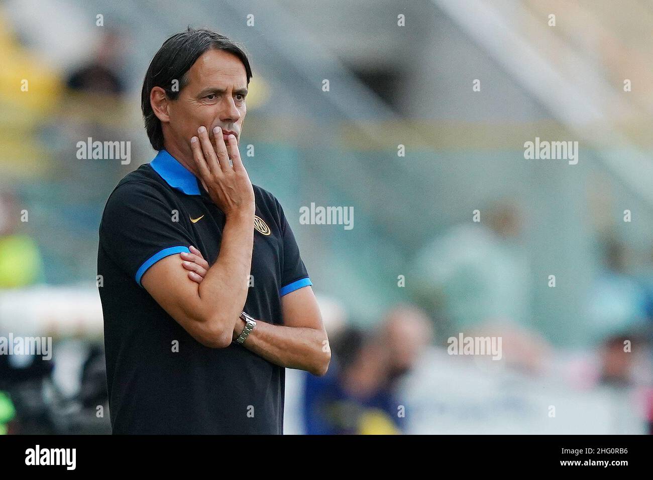 LaPresse - Spada August 8 , 2021 Parma ( Italien ) Sport Soccer Saison 2021-2022 Freundschaftsspiel Parma vs Inter im Bild: simone inzaghi Stockfoto