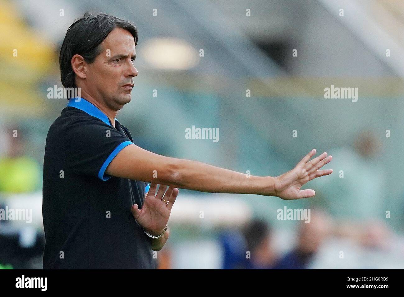 LaPresse - Spada August 8 , 2021 Parma ( Italien ) Sport Soccer Saison 2021-2022 Freundschaftsspiel Parma vs Inter im Bild: simone inzaghi Stockfoto