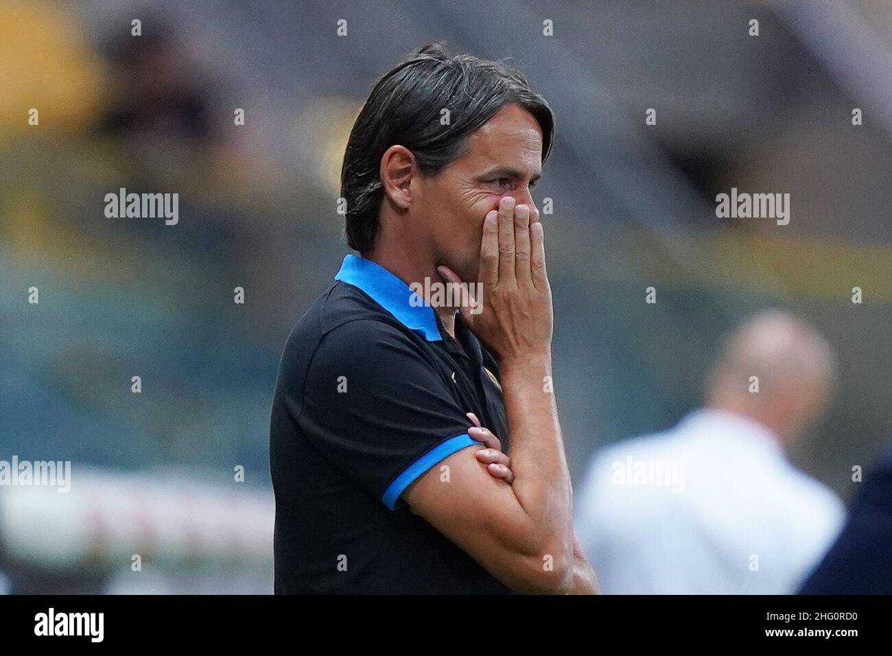 LaPresse - Spada August 8 , 2021 Parma ( Italien ) Sport Soccer Saison 2021-2022 Freundschaftsspiel Parma vs Inter im Bild: simone inzaghi Stockfoto