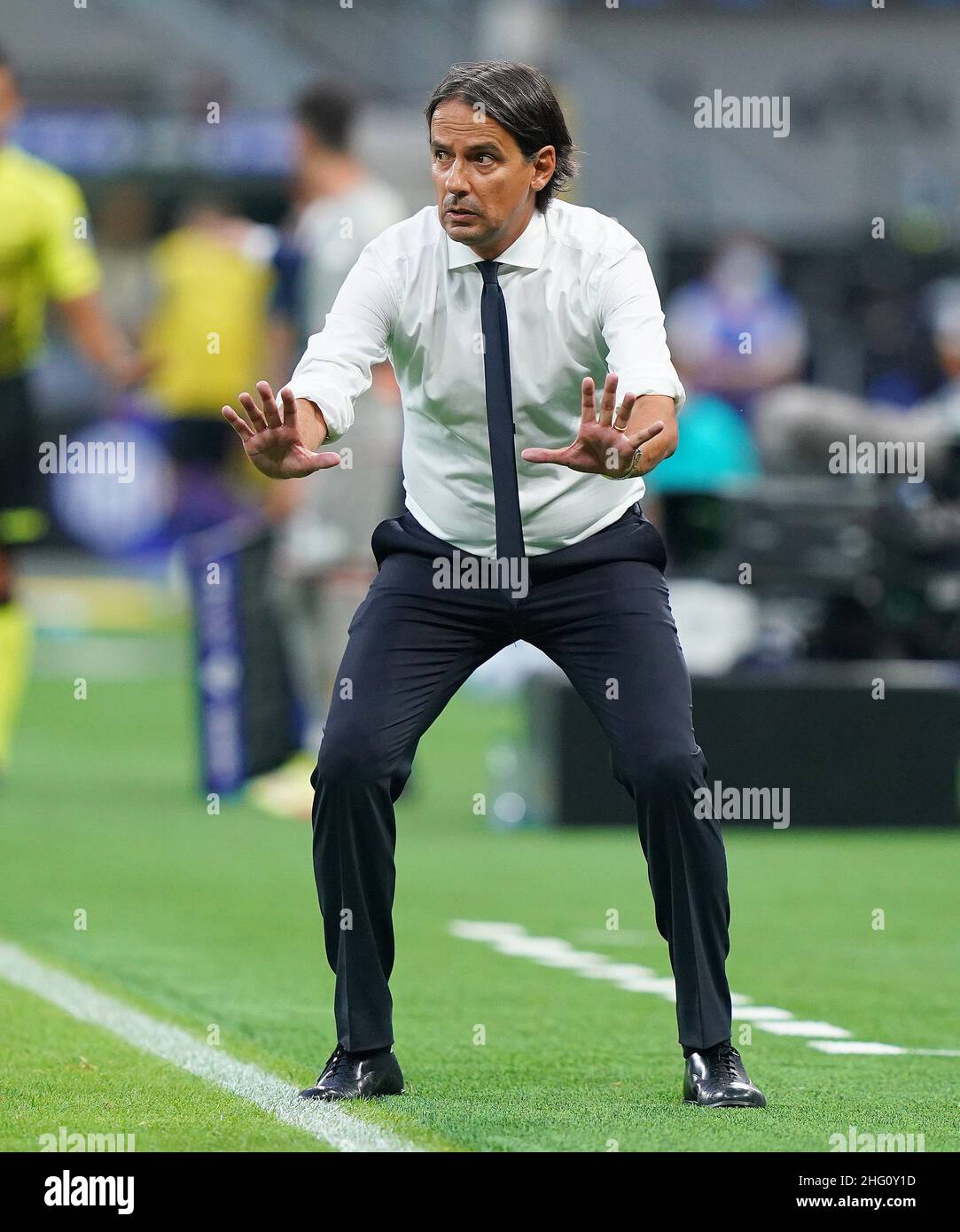 Spada/LaPresse 21. August 2021 - Mailand, Italien Sport, Soccer Inter vs Genua - Italienische Serie A Fußballmeisterschaft 2021/2022 - San Siro Stadion. Auf dem Foto: simone inzaghi Stockfoto