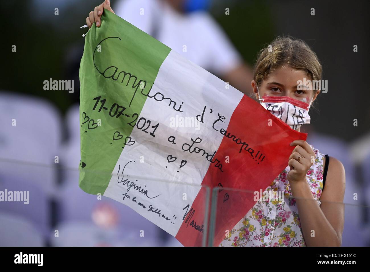 LaPresse - Fabio Ferrari September, 02 2021 Florenz, Italien Sportfußball Italien vs Bulgarien - Qatar WM Qualifiers - Artemio Franchi Stadion von Florenz im Bild: Fans Stockfoto