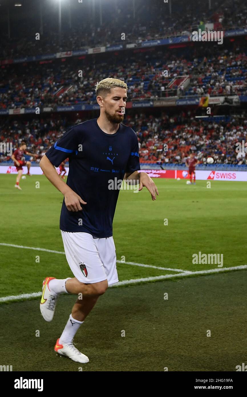 LaPresse - Fabio Ferrari September, 05 2021 Basel, Schweiz Sportfußball Italien vs. Schweiz - Qatar World Cup Qualifiers - St. Jakob-Park Stadion von Basel im Bild:Frello Jorge Luiz Jorginhino (Italien) Stockfoto