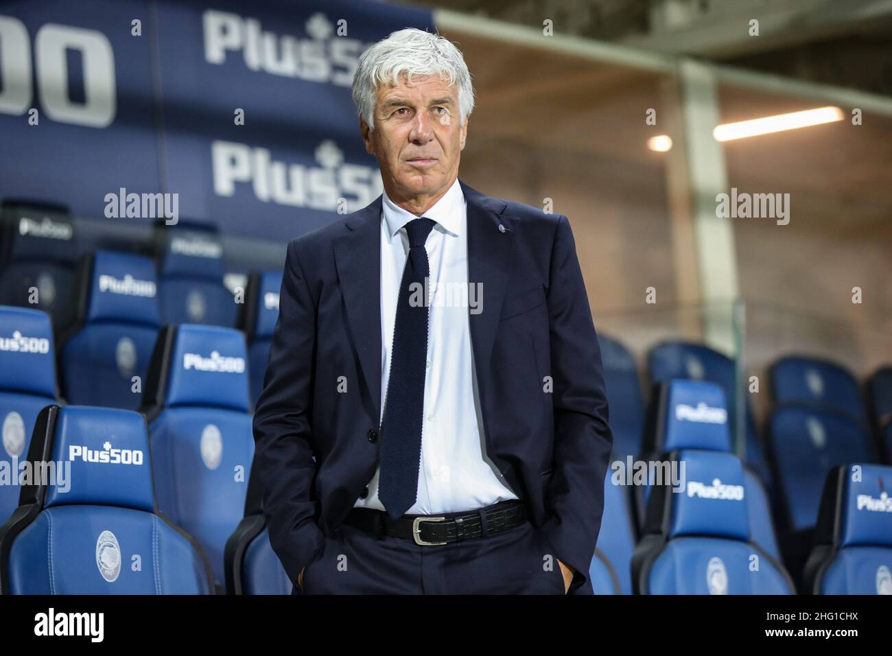 Stefano Nicoli/LaPresse 11-09-2021 Sport Soccer Atalanta vs Fiorentina Serie A Tim 2021/2022 Gewiss Stadium in the Picture Gian Piero Gasperini Stockfoto