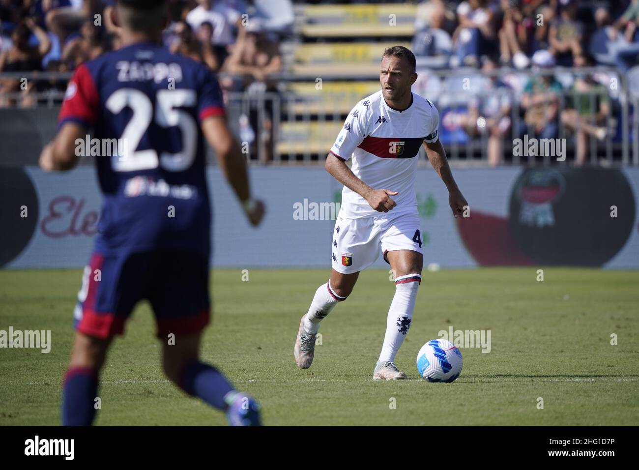 LaPresse/Alessandro Tocco 12. September 2021 Cagliari (Italien) Sport Soccer Cagliari Calcio vs Genua FC League A Tim 2021/2022 "Unipol Domus" Stadion&#xa0; im Bild: Domenico Criscito Stockfoto