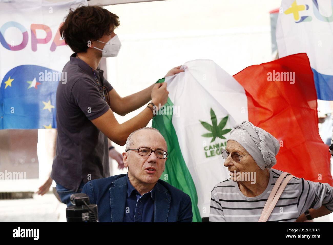 Cecilia Fabiano/ LaPresse September 18, 2021 Rome (Italien) News : Pantheon Cannabis + Europa im Bild : Emma Bonino Stockfoto