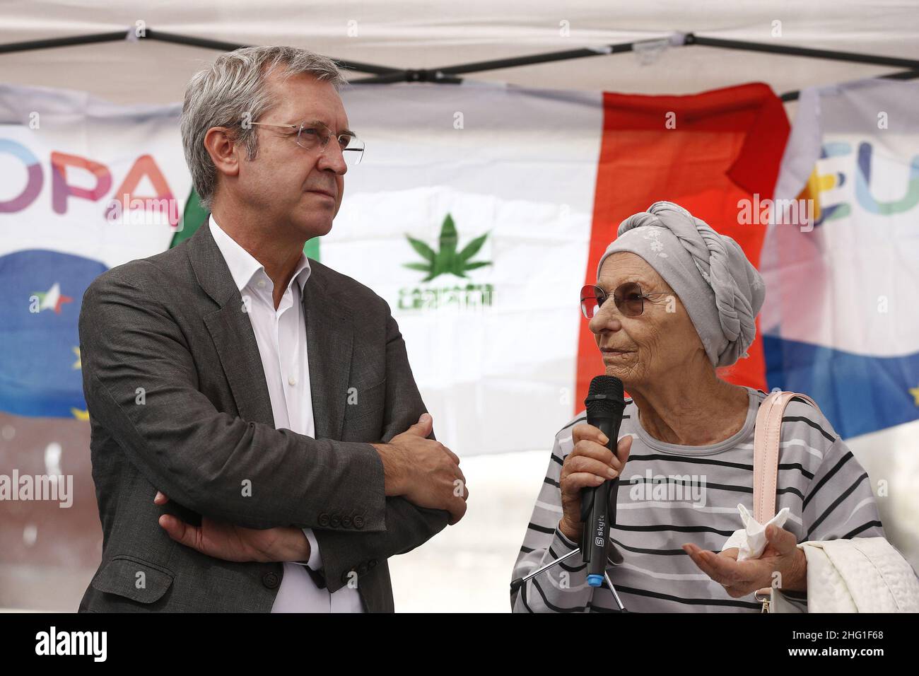 Cecilia Fabiano/ LaPresse September 18, 2021 Rome (Italien) News : Pantheon Cannabis + Europa im Bild : Emma Bonino Stockfoto