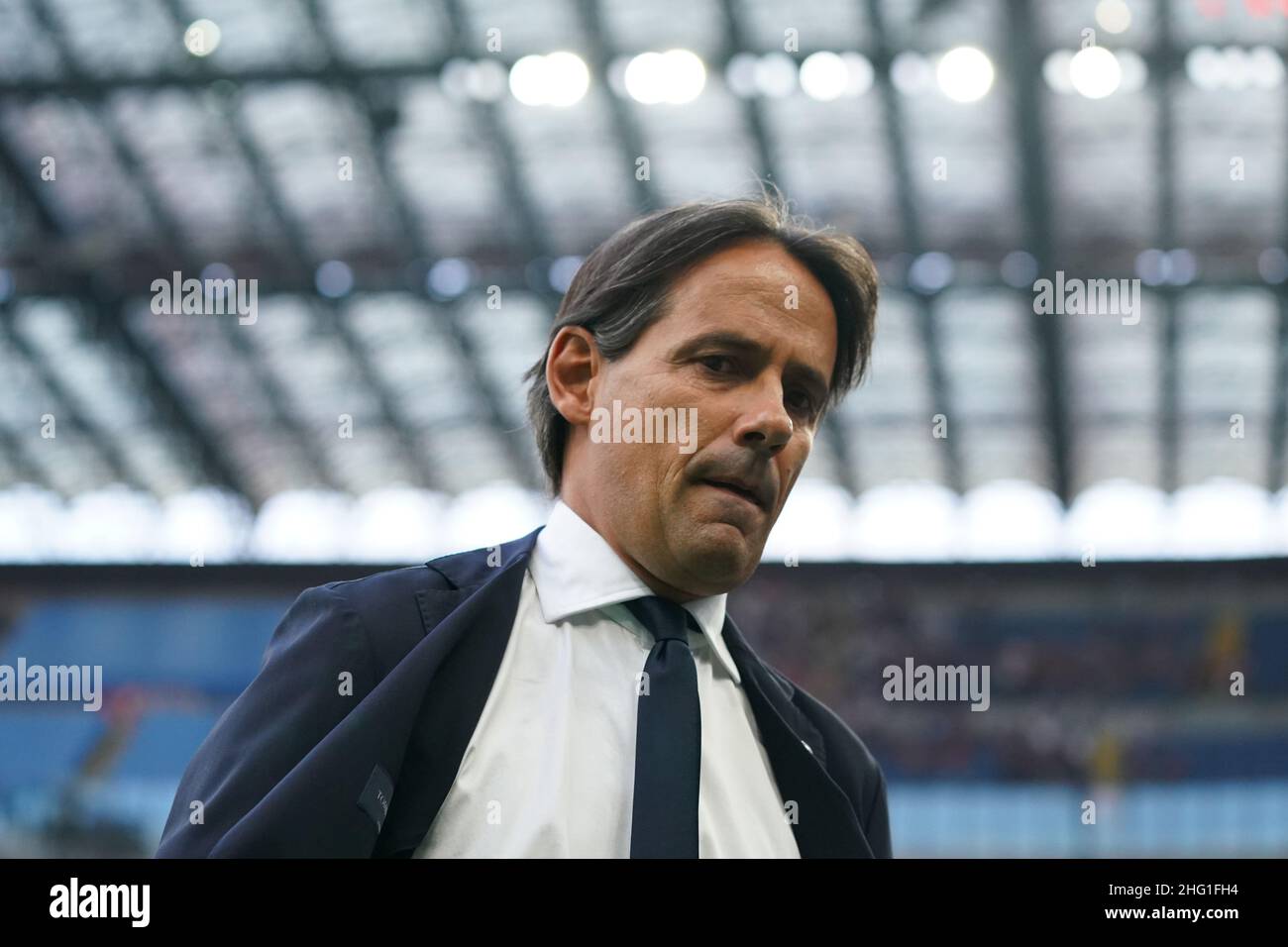 Spada/LaPresse 18. September 2021 - Mailand,Italien Sport, Soccer Inter vs Bologna - Italienische Serie A Fußballmeisterschaft 2021/2022 - San Siro Stadion auf dem Foto: Simone Inzaghi Stockfoto
