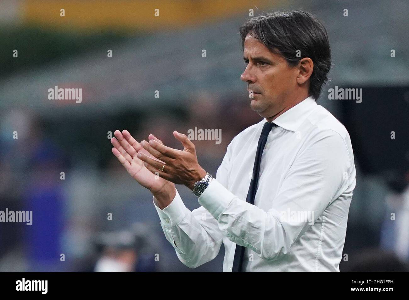 Spada/LaPresse 18. September 2021 - Mailand,Italien Sport, Soccer Inter vs Bologna - Italienische Serie A Fußballmeisterschaft 2021/2022 - San Siro Stadion auf dem Foto: Simone Inzaghi Stockfoto