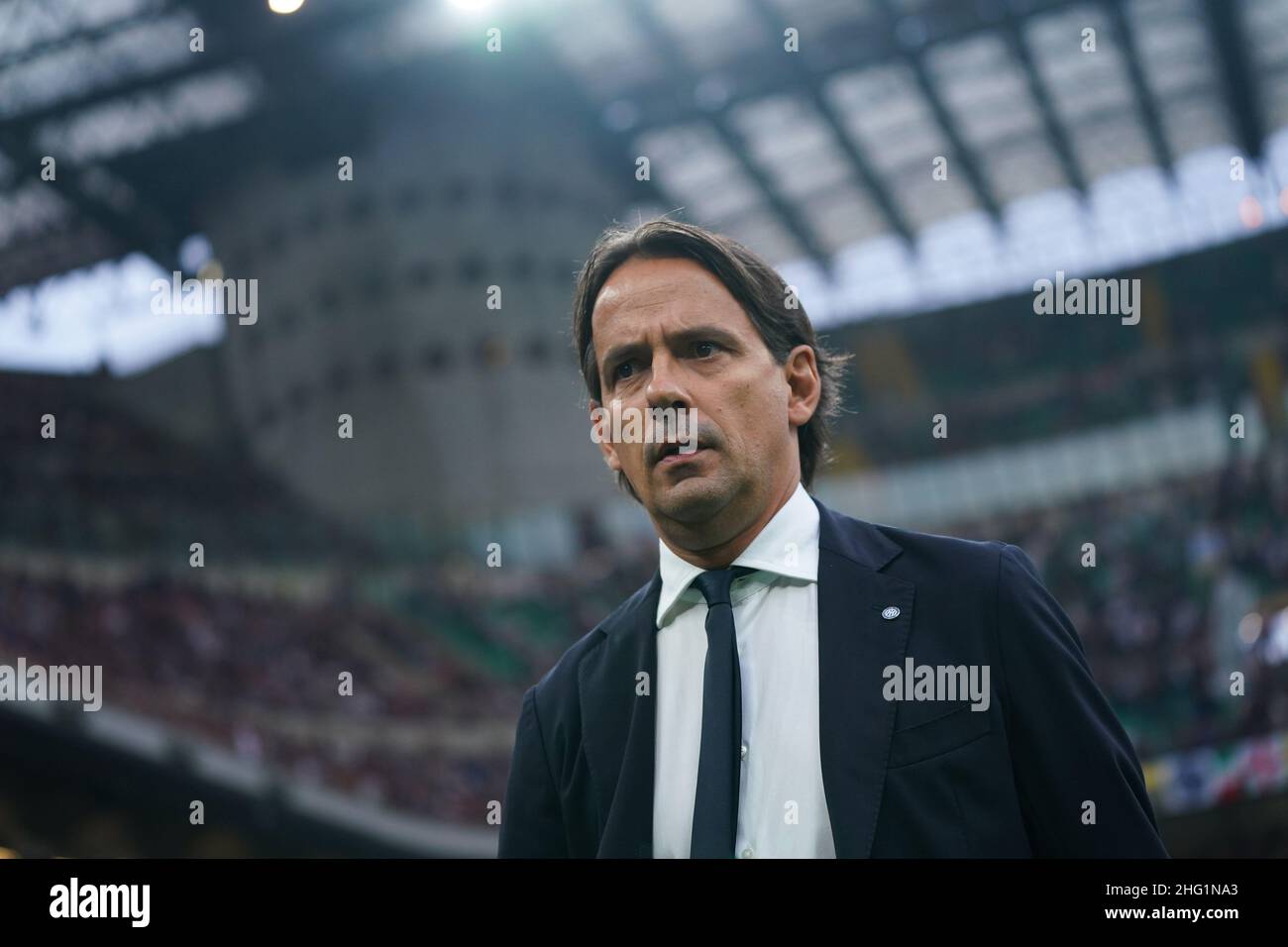 Spada/LaPresse 25. September 2021 - Mailand,Italien Sport, Soccer Inter vs Atalanta - Italienische Serie A Fußballmeisterschaft 2021/2022 - San Siro Stadion auf dem Foto simone inzaghi Stockfoto