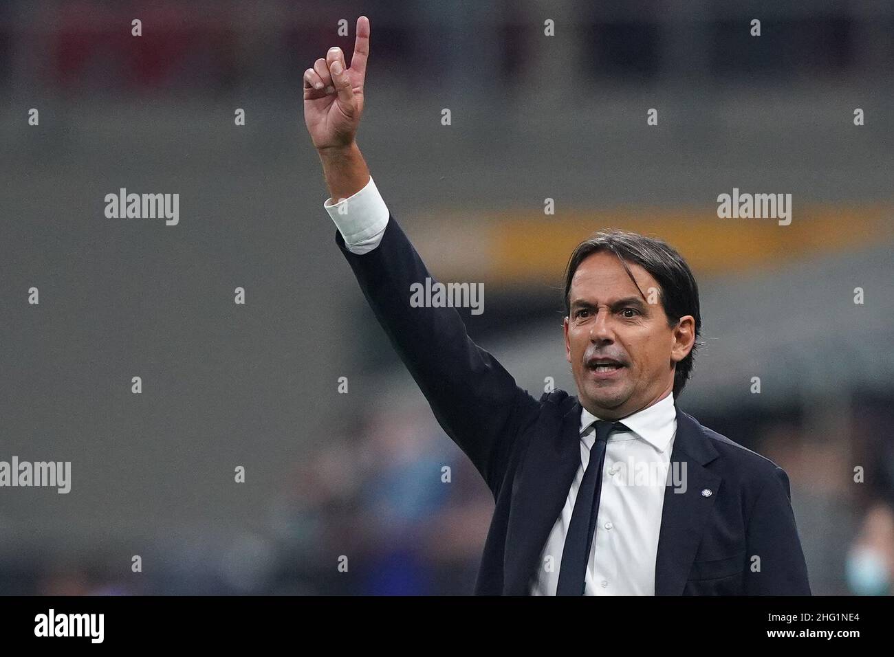 Spada/LaPresse 25. September 2021 - Mailand,Italien Sport, Soccer Inter vs Atalanta - Italienische Serie A Fußballmeisterschaft 2021/2022 - San Siro Stadion auf dem Foto Simone Inzaghi Stockfoto