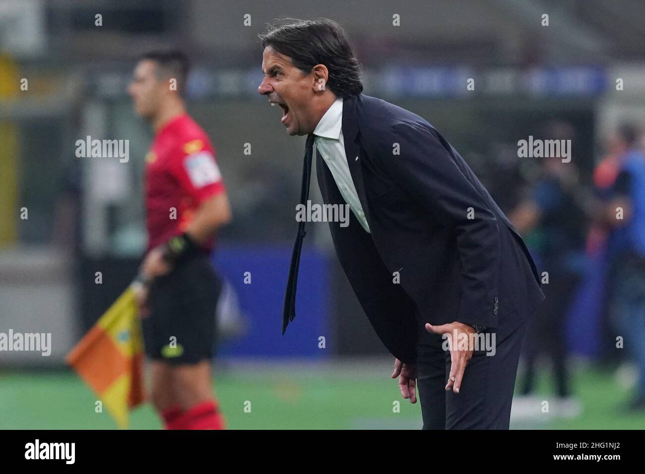 Spada/LaPresse 25. September 2021 - Mailand,Italien Sport, Soccer Inter vs Atalanta - Italienische Serie A Fußballmeisterschaft 2021/2022 - San Siro Stadion auf dem Foto Simone Inzaghi Stockfoto