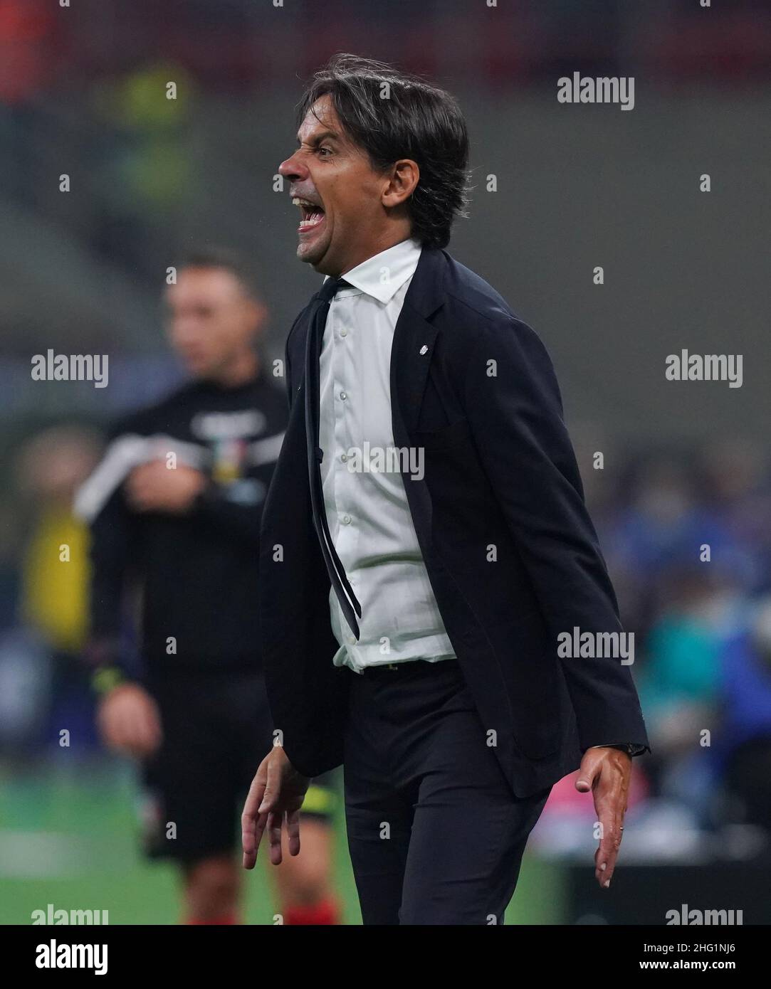 Spada/LaPresse 25. September 2021 - Mailand,Italien Sport, Soccer Inter vs Atalanta - Italienische Serie A Fußballmeisterschaft 2021/2022 - San Siro Stadion auf dem Foto Simone Inzaghi Stockfoto