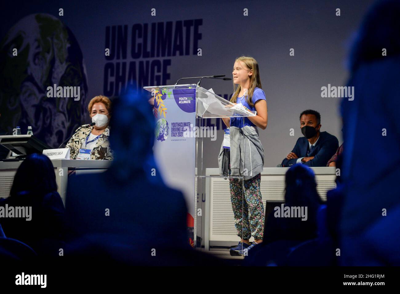 Claudio Furlan/LaPresse 28. September 2021 Mailand , Italien News Youth4Climate UN-Klimavorkonferenz auf dem Foto: Greta Thunberg Stockfoto