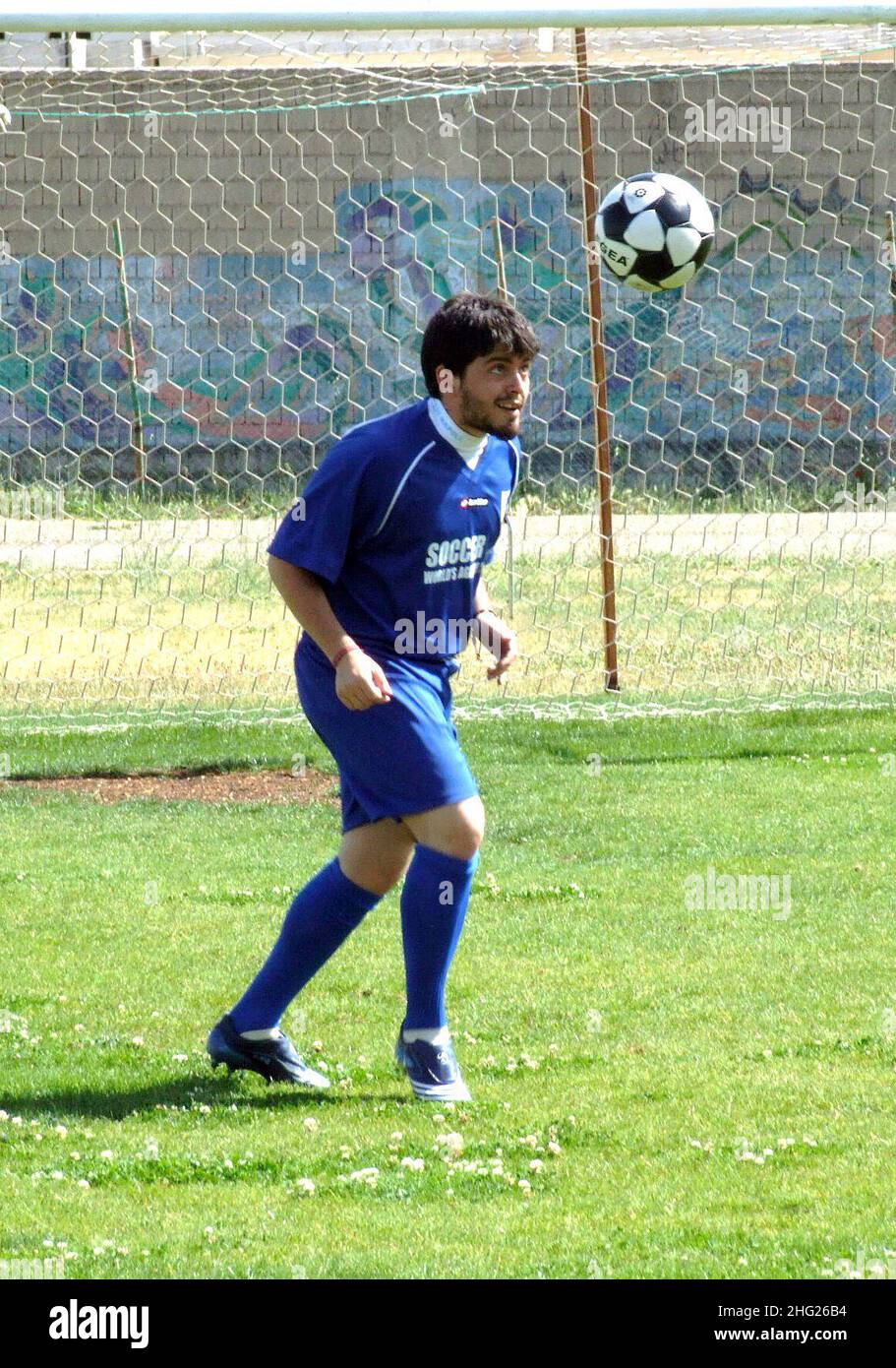 Diego Sinagra bekannt als Diego Maradona, Sohn von Diego Armando Maradona spielt bei einem Wohltätigkeitsfußballspiel in san giovanni rotondo, Italien Stockfoto